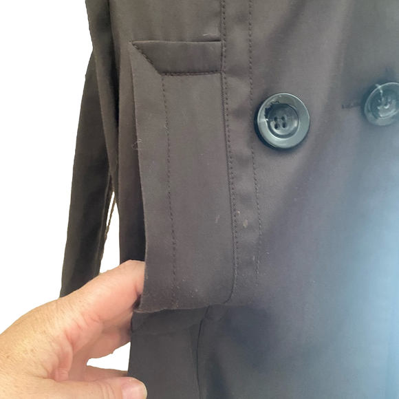 Zara basic dark brown double breasted trench coat- medium- - Picture 4 of 16